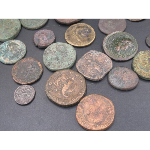 210 - Collection of Ancient coins predominantly Roman to inc. Sestertius, etc. (45 coins) (Victor Brox col... 