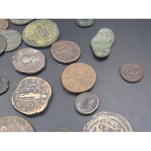 210 - Collection of Ancient coins predominantly Roman to inc. Sestertius, etc. (45 coins) (Victor Brox col... 