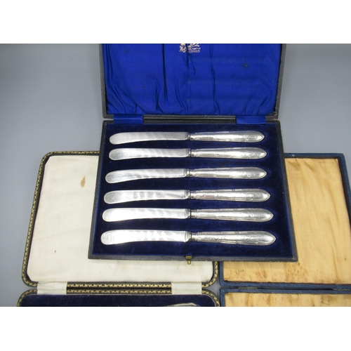 143A - 20th Century cased set of six silver gilt and enamelled teaspoons with coffee bean terminals by Adie... 