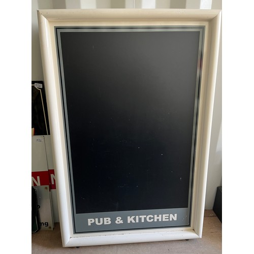 1837 - Large A-board chalkboard outdoor pub sign with text 'Pub & Kitchen', 124x79cm