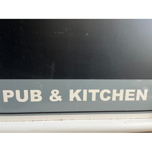 1837 - Large A-board chalkboard outdoor pub sign with text 'Pub & Kitchen', 124x79cm