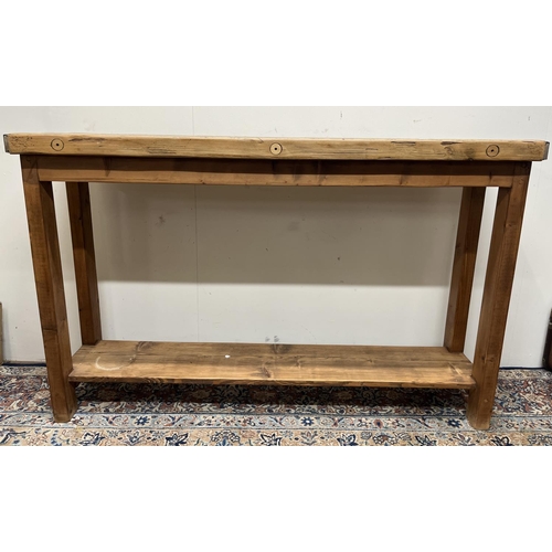 1318 - Contemporary rustic style console table, 139 x 36 x 86cm