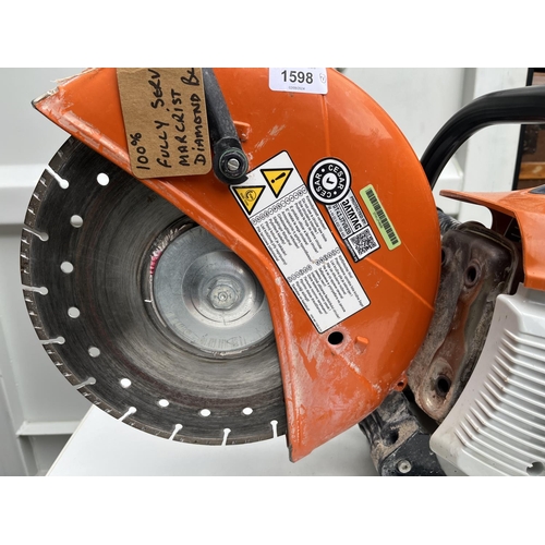 1598 - STIHL TS 410 petrol cut-off circular saw, Marcrist diamond blade