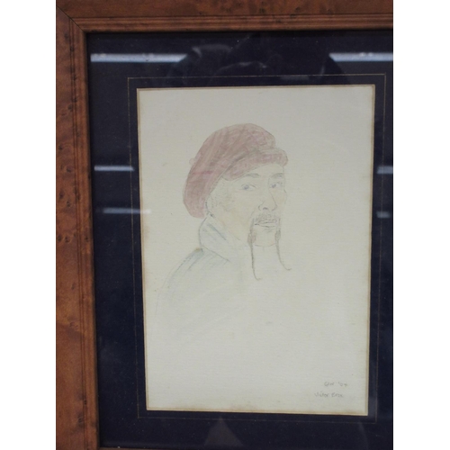 941 - Victor Brox (British 1941-2023); 'Gin' head and shoulder portrait, watercolour, signed, titled & dat... 