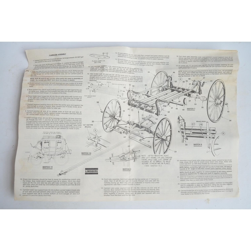 1447 - Two vintage unstarted horse and coach/cart plastic model kits to include Lindberg 1/16 Wells Fargo O... 