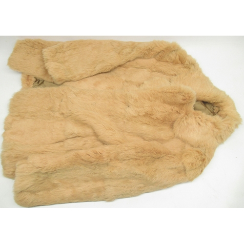 1269 - Real pannofix from Hungary dark brown fur coat, medium brown rabbit hair fur coat, peach coloured fu... 