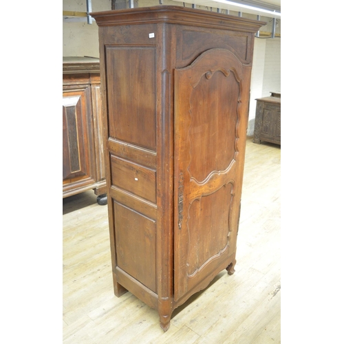 983 - 19th century French walnut Armoire, shaped single door on cabriole legs, W107cm D72vm H216cm (Victor... 