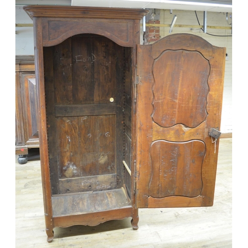 983 - 19th century French walnut Armoire, shaped single door on cabriole legs, W107cm D72vm H216cm (Victor... 