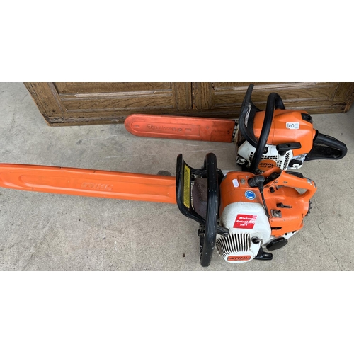 1601 - Pair of STIHL petrol chainsaws, A/F