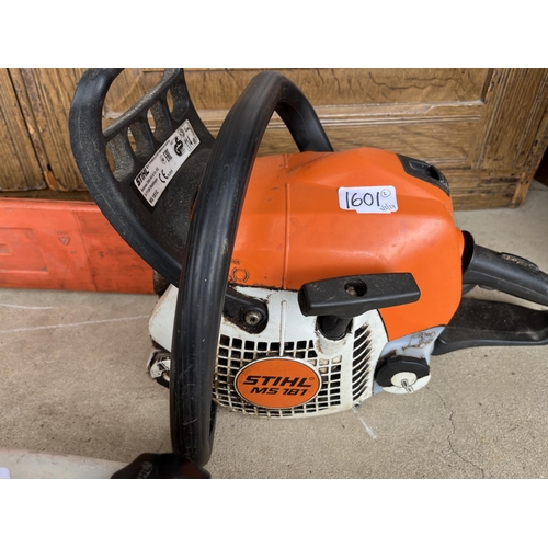 1601 - Pair of STIHL petrol chainsaws, A/F