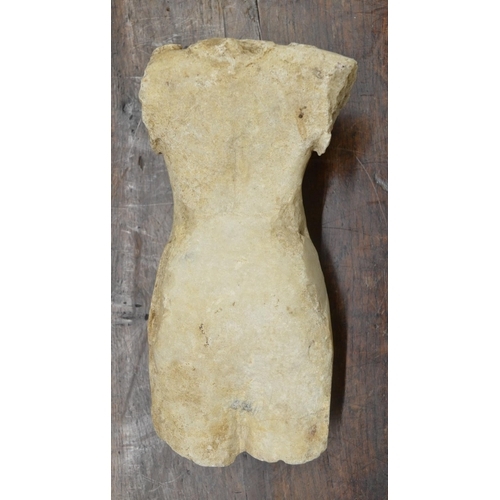 83 - Antiquity Indo-Persian carved marble torso, H25.5cm (Victor Brox collection)