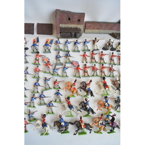 24A - Collection of mostly medieval and 19th century British and French toy soldier models to include cast... 