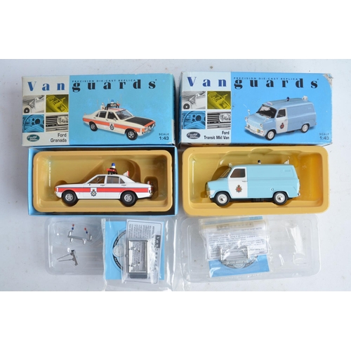 48 - Collection of diecast model Police cars and vehicles from Corgi, Corgi Vanguards, Atlas Editions, Sc... 