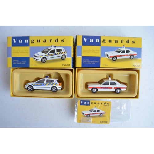 48 - Collection of diecast model Police cars and vehicles from Corgi, Corgi Vanguards, Atlas Editions, Sc... 