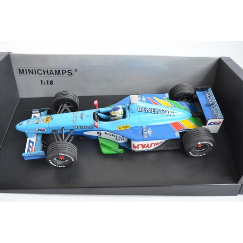 53 - Four 1/18 scale diecast Formula 1 racing car models from Paul's Model Art/Minichamps to include limi... 