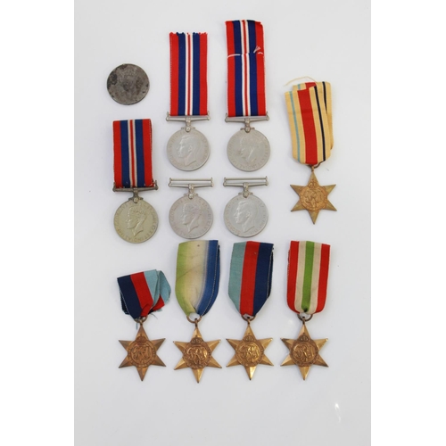 226 - 1939-49 Star(2) Atlantic Star. Italy Star. Africa Star. Defence Medal(2)War Medal 1939-45(4)