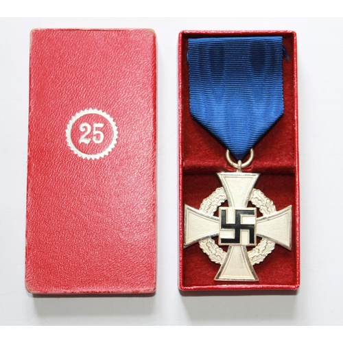 238 - 25 Year Faithful Service Medal. In mint condition with ribbon and original box.