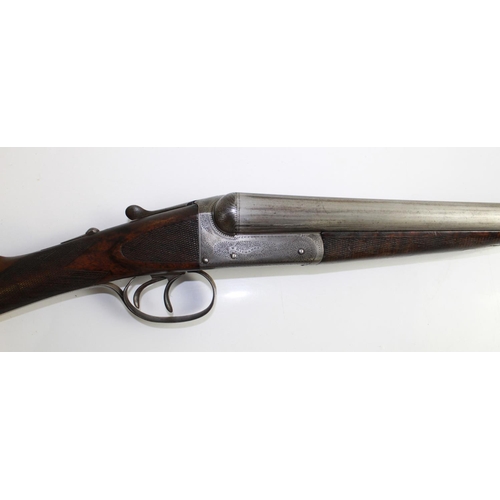 449 - W. Richards 12 bore double barrel Shotgun. (out of proof) 28ins barrel, 14ins length of pull. Serial... 