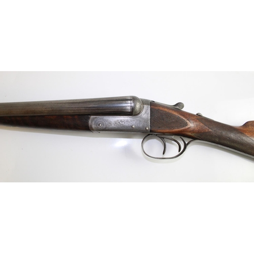 449 - W. Richards 12 bore double barrel Shotgun. (out of proof) 28ins barrel, 14ins length of pull. Serial... 