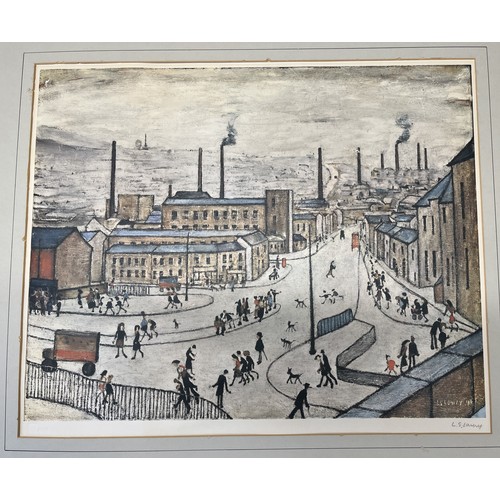 Lawrence Stephen Lowry RA (British 1887-1976) 'Huddersfield' colour lithograph, signed in pencil with Fine Art Trade Guild blind stamp, 48cm x 58cm