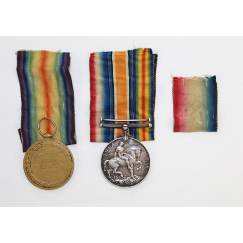 251 - WWI Victory Medal with ribbon, 1914-1918 War Medal with ribbon. Star ribbon. To 13768 A.Cpl H.G. Wat... 