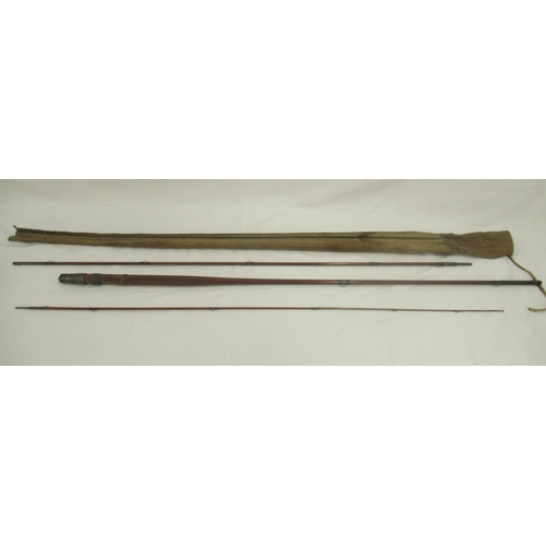 264 - Vintage wooden Army and Navy Stores three-piece fly fishing and general purpose rod, complete with o... 