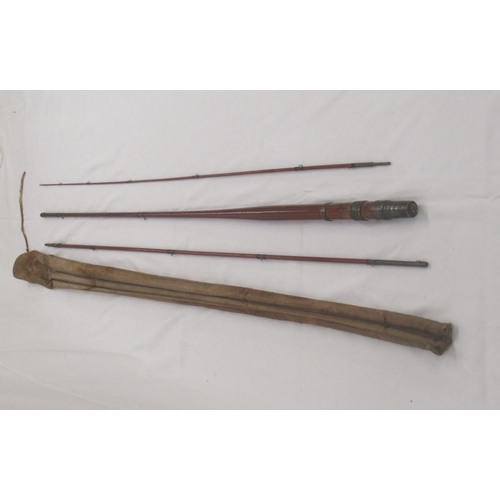 264 - Vintage wooden Army and Navy Stores three-piece fly fishing and general purpose rod, complete with o... 