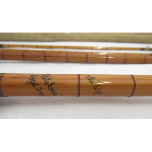 267 - Hardy 'The Wye' Palakona split cane three-section Salmon fly-rod, in original sleeve. With a 6.5cm c... 