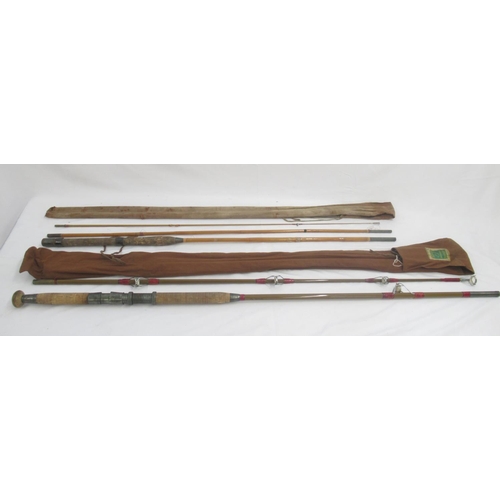 271 - A pair of vintage fishing rods. To include a Milbro 'Caledonian' bamboo rod in three sections, in or... 