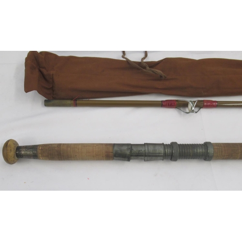 271 - A pair of vintage fishing rods. To include a Milbro 'Caledonian' bamboo rod in three sections, in or... 