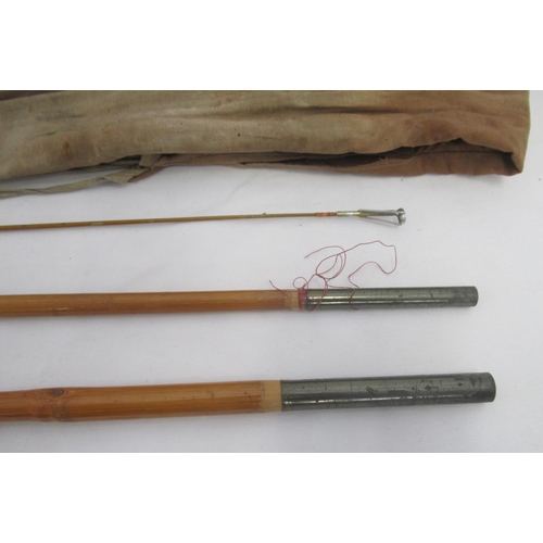 271 - A pair of vintage fishing rods. To include a Milbro 'Caledonian' bamboo rod in three sections, in or... 