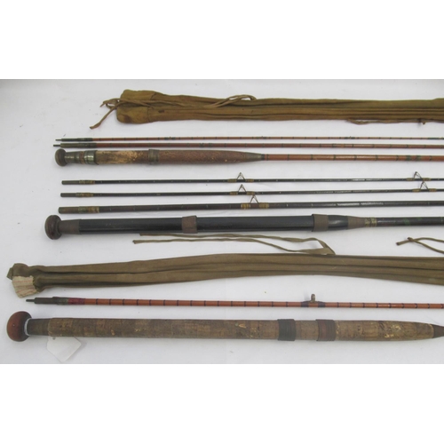 273 - A selection of three vintage fishing rods. To include a William Rochester Pape two-section general s... 