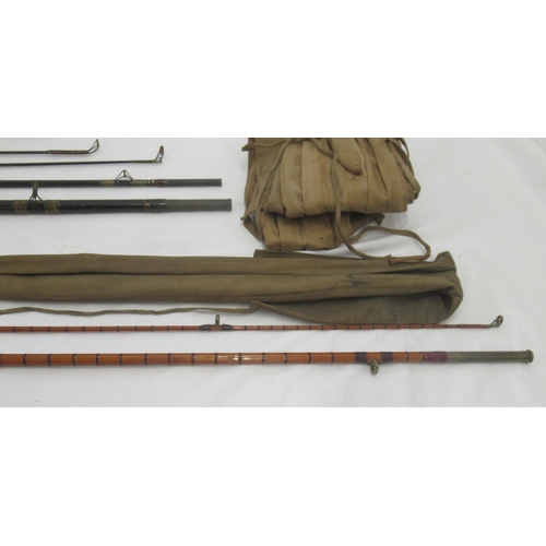 273 - A selection of three vintage fishing rods. To include a William Rochester Pape two-section general s... 