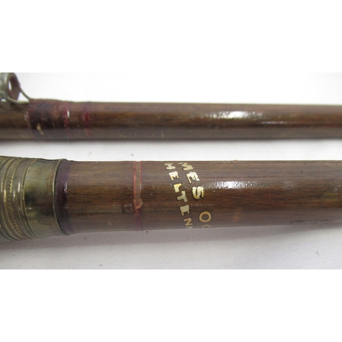 274 - A vintage James Ogden wooden three-section Salmon rod with cork handle. In good condition and comple... 