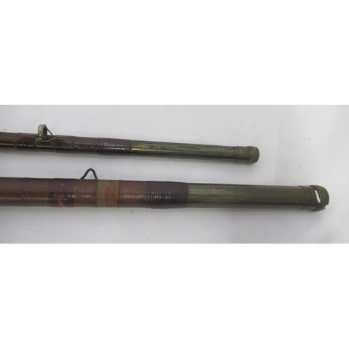 274 - A vintage James Ogden wooden three-section Salmon rod with cork handle. In good condition and comple... 