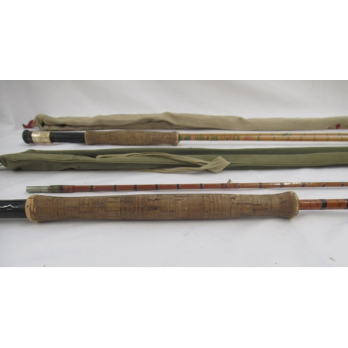 276 - A pair of vintage Hardy fly fishing rods. To include 'The Halford Knockabout' Palakona two-section s... 