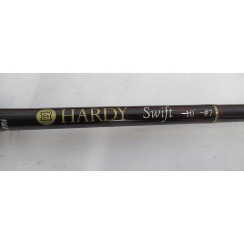 281 - Hardy 'Swift' 10' three-section Trout fly rod. In excellent condition, complete with original cloth ... 