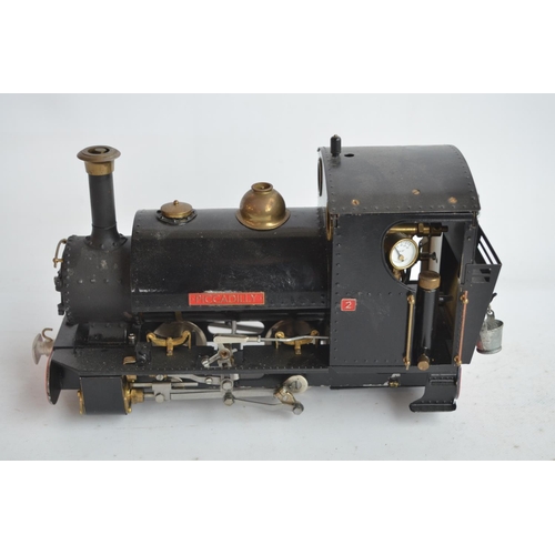 74 - 32mm G gauge outdoor metal narrow 0-4-0 'Piccadilly' model steam locomotive with added remote contro...