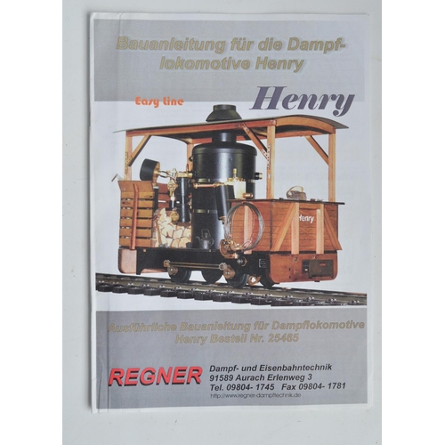79 - 32mm G gauge outdoor metal narrow 0-4-0 steam engine 'Henry' from Regner, with German language instr... 