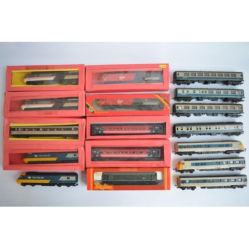 86 - Collection of OO gauge train models from Hornby and Triang to include BR InterCity 125s with power a... 