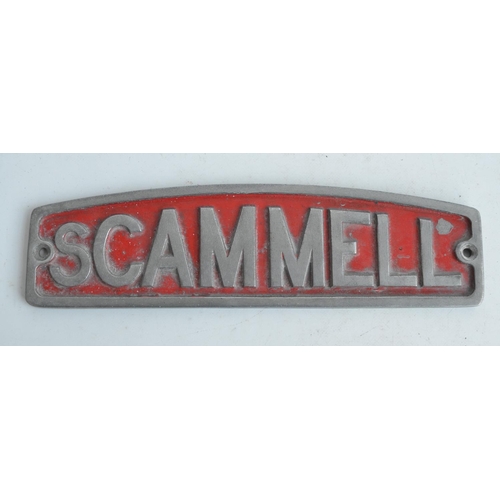 107 - Scammell relief cast metal radiator/bonnet plaque (30.5x8.4cm)