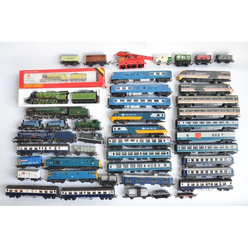 91 - Collection of previously run OO gauge railway locomotives, coaches, goods wagons etc., mostly Hornby... 