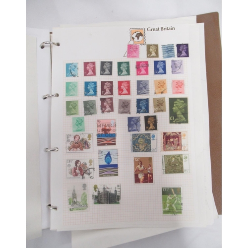 176 - The Strand Stamp Album cont. 5 used penny reds, red and green folders cont. c20th British stamps, Bo... 