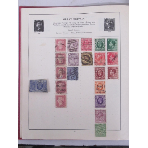 176 - The Strand Stamp Album cont. 5 used penny reds, red and green folders cont. c20th British stamps, Bo... 