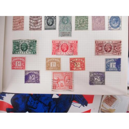 178 - Red The Derwent Stamp Album cont. 4 used penny reds, GB & mixed International stamps, blue The Derwe... 