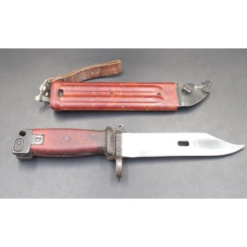 256 - AKM Type-II Bayonet, complete with original sheath. Serial number 383548