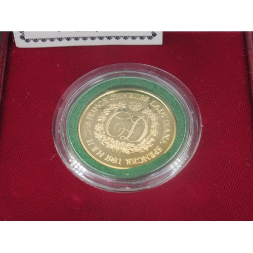 138 - The Birmingham Mint - 9ct gold medal to Commemorate the Wedding of H.R.H. Prince Charles to Lady Dia... 