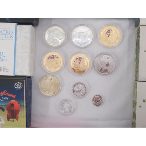 167 - The United Kingdom Silver Proof Piedfort 4 coin set with CoA, 28 Royal Mint UK Silver Proof 50p coin... 