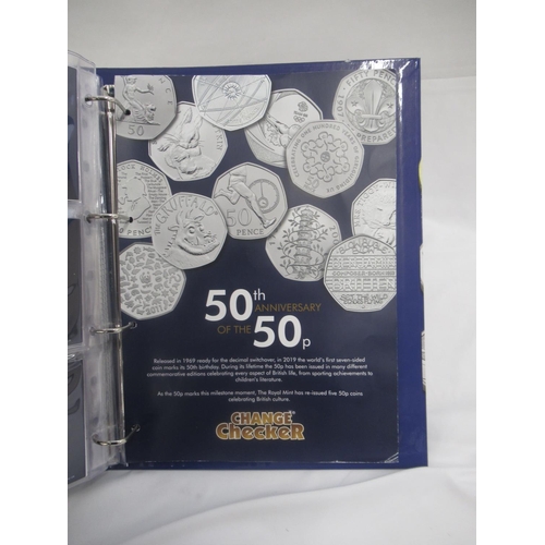 168 - 3 Change Checker folders cont. 2 sets of A-Z Great Britain 10ps, £5, £2, 50ps, Kew Gardens 2019 50p,... 