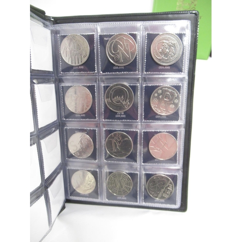 171 - 4 UK Coin Hunt folders cont. 50ps 10ps & £2s, The Beatrix Potter 50p Coin Collector Album (filled) &... 